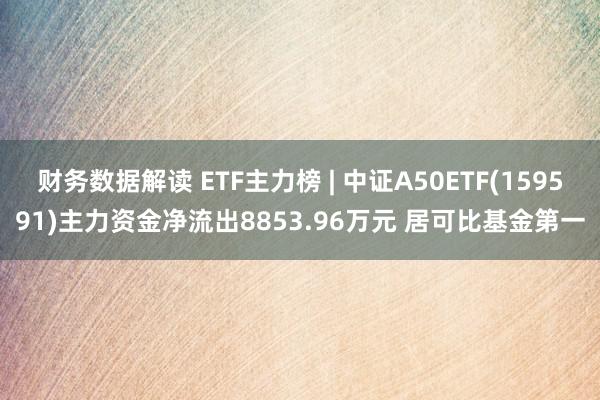 财务数据解读 ETF主力榜 | 中证A50ETF(159591)主力资金净流出8853.96万元 居可比基金第一