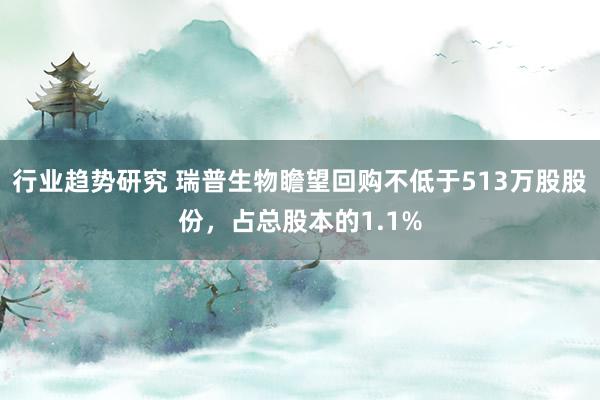 行业趋势研究 瑞普生物瞻望回购不低于513万股股份，占总股本的1.1%