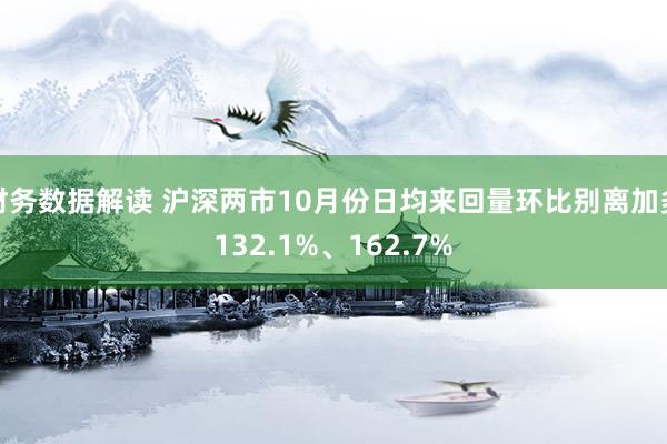 财务数据解读 沪深两市10月份日均来回量环比别离加多132.1%、162.7%