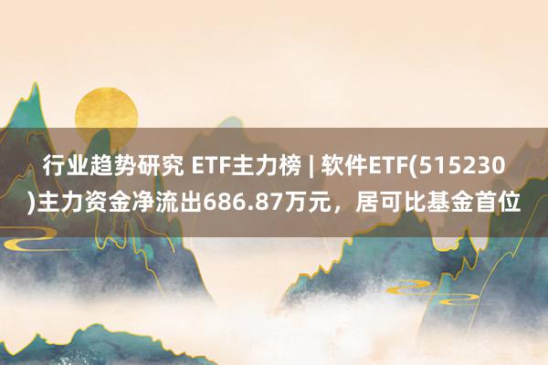 行业趋势研究 ETF主力榜 | 软件ETF(515230)主力资金净流出686.87万元，居可比基金首位