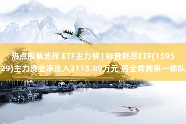 热点股票选择 ETF主力榜 | 标普耗尽ETF(159529)主力资金净流入3115.89万元 居全阛阓第一梯队