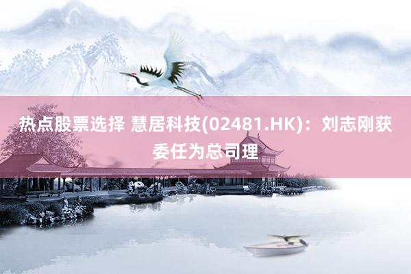 热点股票选择 慧居科技(02481.HK)：刘志刚获委任为总司理