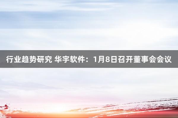 行业趋势研究 华宇软件：1月8日召开董事会会议