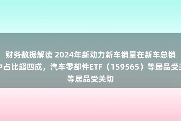 财务数据解读 2024年新动力新车销量在新车总销量中占比超四成，汽车零部件ETF（159565）等居品受关切