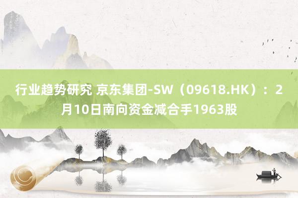 行业趋势研究 京东集团-SW（09618.HK）：2月10日南向资金减合手1963股