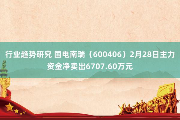 行业趋势研究 国电南瑞（600406）2月28日主力资金净卖出6707.60万元