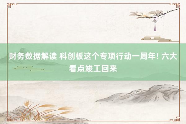 财务数据解读 科创板这个专项行动一周年! 六大看点竣工回来